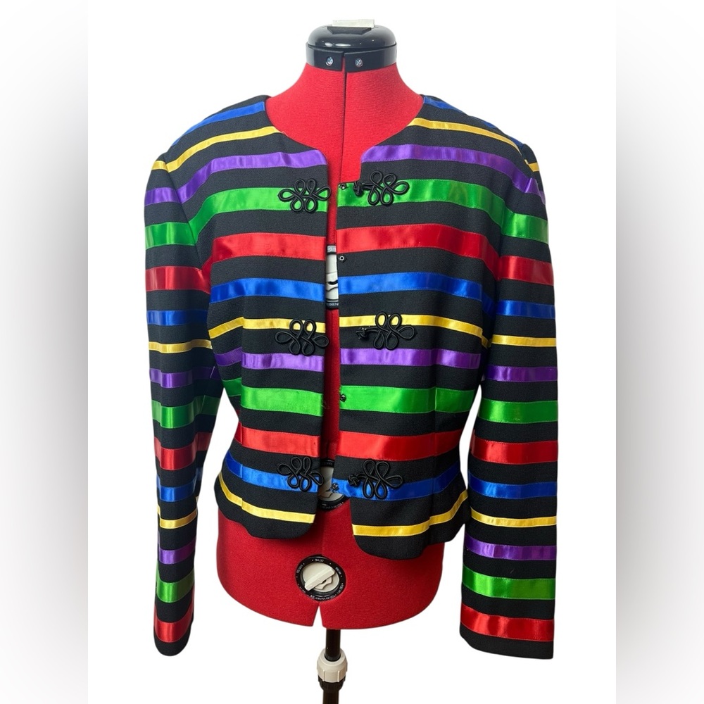 Vintage 80s Maggy London Ribbon Jacket